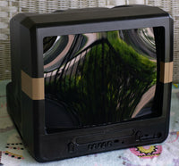 Wearable Black TV Head With Brown Stripe - Ready to Ship