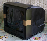 Wearable Black TV Head With Brown Stripe - Ready to Ship