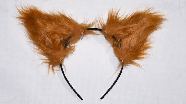 Dark Orange Costume Animal Wolf Fox Cat Ears Headband