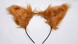 Dark Orange Costume Animal Wolf Fox Cat Ears Headband
