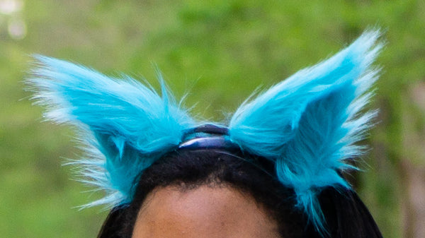 Turquoise Blue Costume Animal Wolf Fox Cat Ears Headband