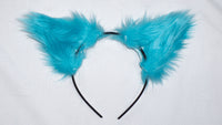 Turquoise Blue Costume Animal Wolf Fox Cat Ears Headband