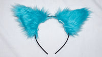 Turquoise Blue Costume Animal Wolf Fox Cat Ears Headband