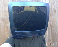 Wearable Blue-Green Colorshift TV head