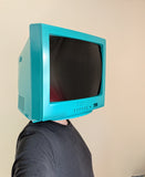 Blue Sanyo TV Head - Ready to Ship