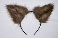 Dark Brown Costume Animal Wolf Fox Cat Ears Headband