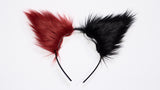 Red and Black Cosplay Furry Ears