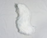 White Light Up Rave Costume Animal Wolf Tail With White, Blue, Red, Green, or Pink LEDs