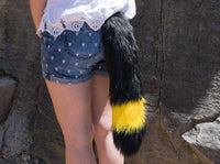 Umbreon Furry Black Fox Tail With Yellow Ring