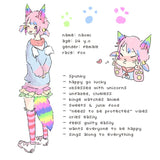 Rainbow Costume Animal Wolf Fox Cat Ears